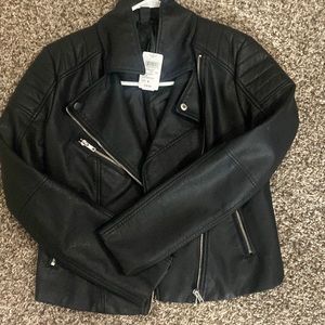 Black leather jacket